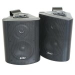 Skytec paire enceintes 2 voies pour mur ou plafond - subwoofer 5  (13cm) - 200w - noir