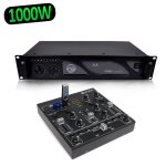 Skytec stm - 2250 mini table de mixage 4 canaux usb mp3 effets sound + ampli ax 1000w