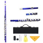 Slade - flte a 16 trous ferms avec cls c, accessoire de calcul de flte transversale avec etui a cl ...