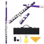 Slade - flte a 16 trous ferms avec cls c, accessoire de calcul de flte transversale avec etui a cl ...