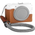 Smallrig kit demi - etui en cuir v�ritable pour canon r50 v avec dragonne tiss�e - marron.