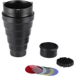 - snoot conique en mtal avec grille nid d'abeille + kit de 5 filtres couleur pour fixations bowens - ...