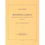Nicolas bacri : sonatina lirica op. 108 no. 1 pour clarinette en la (ou alto ou saxophone alto) et piano ...