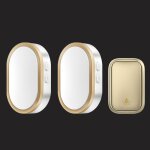 Sonnette etanche sans fil auto - alimente, sans batterie, prise eu us uk, sonnette de porte, 2 boutons, ...