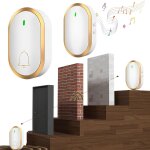 Sonnette sans fil extérieur etanche 300 mètres sonnette de porte, 60 mélodies au 4 niveaux volumes, kit ... Sonnette sans fil extérieur etanche 300 mètres sonnette de porte, 60 mélodies au 4 niveaux volumes, kit ...