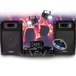 Sonorisation complet disco 480w ibiza sound dj300 ampli - table de mixage - enceintes - micro, pack lumires ...