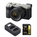 Sony a7c ii (28 - 60mm) argent kit + lexar 128go carte mmoire professional 1800x uhs - ii sdxc + kingma ...