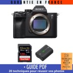 Sony a7r iv nu + sandisk 128gb uhs - i 170 mb / s + sony np - fz100 + guide pdf  20 techniques pour reussir ...