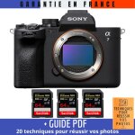 Sony alpha 7 iv nu + 3 sandisk 64gb extreme pro uhs - ii sdxc 300 mb / s + guide pdf  20 techniques pour ...