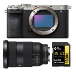 Sony alpha a7c ii corps argent + sony fe 24 - 70mm f2. 8 gm ii + lexar 64 go carte mmoire sdxc professionnell ...