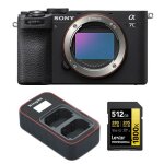 Sony alpha a7c ii corps noir + lexar 512go carte m�moire sdxc professionnelle 1800x uhs - ii + kingma ...