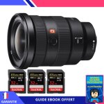 Sony fe 16 - 35mm f / 2. 8 gm + 3 sandisk 32gb uhs - ii 300 mb / s + ebook 'devenez un super photographe' ...