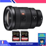 Sony fe 16 - 35mm f / 2. 8 gm + 2 sandisk 64gb uhs - ii 300 mb / s + ebook 'devenez un super photographe' ...