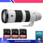 Sony fe 200 - 600mm f / 5. 6 - 6. 3 g oss + 3 sandisk 32gb uhs - ii 300 mb / s + ebook 'devenez un super ...