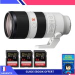 Sony fe 70 - 200mm f / 2. 8 gm oss + 3 sandisk 64gb uhs - ii 300 mb / s + ebook 'devenez un super photographe' ...