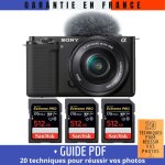 Sony zv - e10 + 16 - 50mm noir + 3 sandisk 512gb extreme pro uhs - i sdxc 170 mb / s + guide pdf 20 techniques ... Sony zv - e10 + 16 - 50mm noir + 3 sandisk 512gb extreme pro uhs - i sdxc 170 mb / s + guide pdf 20 techniques ...