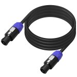 Speakon to speaker cable, 12awg 2 pin nl2fc speaker male to male professional audio amplifier cable (2m ...