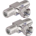 Splitter connecteur 3 voies f mle  double f femelle connecteur triple t - shape adaptateur pour tv ...