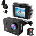 Sport camra 4k 30fps, hd 20 mp camscope wifi, camra etanche 40m avec microphone, tlcommande, eis ...