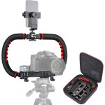Stabilisateur de caméra pour smartphone, poignée pliable a poignée avec rig vidéo portatif et etui de ... Stabilisateur de caméra pour smartphone, poignée pliable a poignée avec rig vidéo portatif et etui de ...