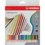 Stabilo aquacolor - crayon de couleur - couleurs brillantes - 2. 8 mm - paquet de 12