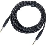 Stage inst - 6t cble instrument 6m (jack 6, 3 mm, gaine textile, cble guitare, embouts plaqus or, ...