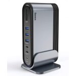 Station d'accueil 17 en 1 usb c 4k hdmi * 3 pour transmission vers 3 moniteurs avec port usb c pd 100 ...