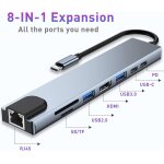 Station d'accueil ct8 avec adaptateur multiport 8 ports avec usb type - c / 4k @ 30 hz hd, 2 ports usb ... Station d'accueil ct8 avec adaptateur multiport 8 ports avec usb type - c / 4k @ 30 hz hd, 2 ports usb ...