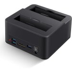 Station d'accueil double baie usb 3. 0 pour disques durs / ssd sata 2, 5  / 3, 5  (jusqu'a 2x16tb) avec ...