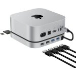 Station d'accueil mac mini m4 avec botier ssd m. 2 nvme / sata, pour mac mini m4 / m4 pro 2024, concentrateur ...