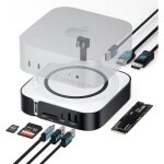 Station d'accueil compatible avec mac mini m4 et m4 pro, hub usb c avec displayport et hdmi 4k@60hz, ...