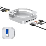 Station d'accueil pour mac mini m4, support et concentrateur en aluminium pour mac mini m4 et m4 pro ...
