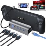 Station d'accueil compatible avec steam deck, hub usb c 6 en 1 hdmi 2. 0 4k @ 60 hz, 1000 m gigabit ethernet, ...