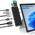 Station d'accueil surface pro 9 avec hdmi 4k, usb - c thunderbolt 4 (vid�o 8k@30hz + 40g data + 100w ...
