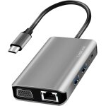 Station d'accueil usb 3. 2 gen 1 a 7 ports, avec port usb - c et pd (powerdelivery), r�solution uhd 4k, ...
