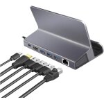 Station d'accueil usb 3. 2 gen1 6 ports avec usb pd (powerdelivery 100 w) en aluminium, support pour ...