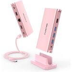 Station d'accueil usb c avec 100w pd, hdmi 4k, gigabit ethernet, usb 3. 0, usb 2. 0, cble usb c de 1 ...