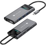 Station d'accueil usb c, 9 en 1 retour aux rsultats avec rj45 gigabit ethernet, hdmi 4k, vga, 100 w ...