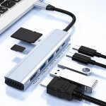 Station d'accueil usb c, hub type - c 7 in 1 multi docking station avec 4k hdmi, 100w pd + usb3. 0 * ...