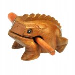 Statue en bois de grenouille guiro rasp wah sound, dcoration d'intrieur, lumire 7 x 7 cm