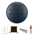 Steel tongue drum 6 pouces 5 tune 8 notes handheld tank ethereal hand pan musical percussion instruments, ...
