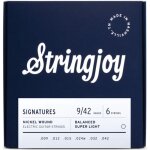 Stringjoy signatures 6s balanced super light 9 - 42 jeu de cordes pour guitare electrique