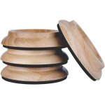 Subzonal - lot de 4 coupelles en bois dur - tampons de protection pour pieds de meuble chne naturel. ...