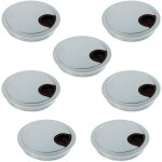 Subzonal - lot de 7 passe - câbles ronds encastrables diamètre 80mm pour bureau en zamac chromé mat Subzonal - lot de 7 passe - câbles ronds encastrables diamètre 80mm pour bureau en zamac chromé mat