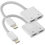 Subzonal - adaptateur lightning jack casque (2 pack)2 en 1 rapide charge c�ble aux ecouteurs accessoires ...