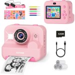 Subzonal - appareil photo instantan, 2. 4  ecran appareil photo enfant avec papier d'impression et carte ...
