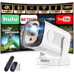 Subzonal - beamer 1080p mit wifi & bluetooth android projektor, mini beamer 4k mit 210 drehbarer stand, ...