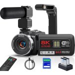 Subzonal - camscope 8k 64mp wifi camra vido avec vision nocturne ir pour youtube, ecran tactile 3. ...