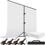 Subzonal - fond photo blanc avec support, 2x2m & 1, 5x2m, kit fond studio pour photographie, portrait, ...