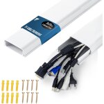 Subzonal - gaine de cble tv de 1 m ¿ rangement de fils en pvc pour cache - fils mural, cache 1  10 ...